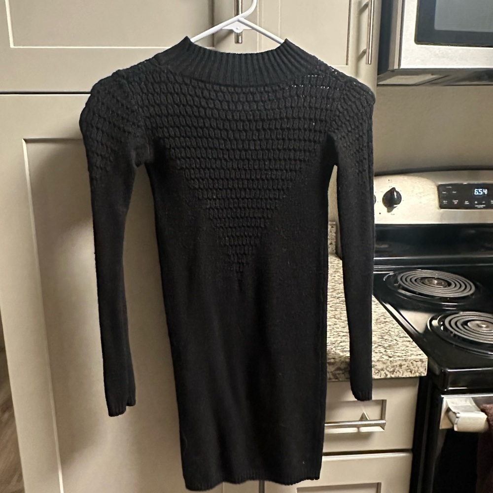 black sweater dress